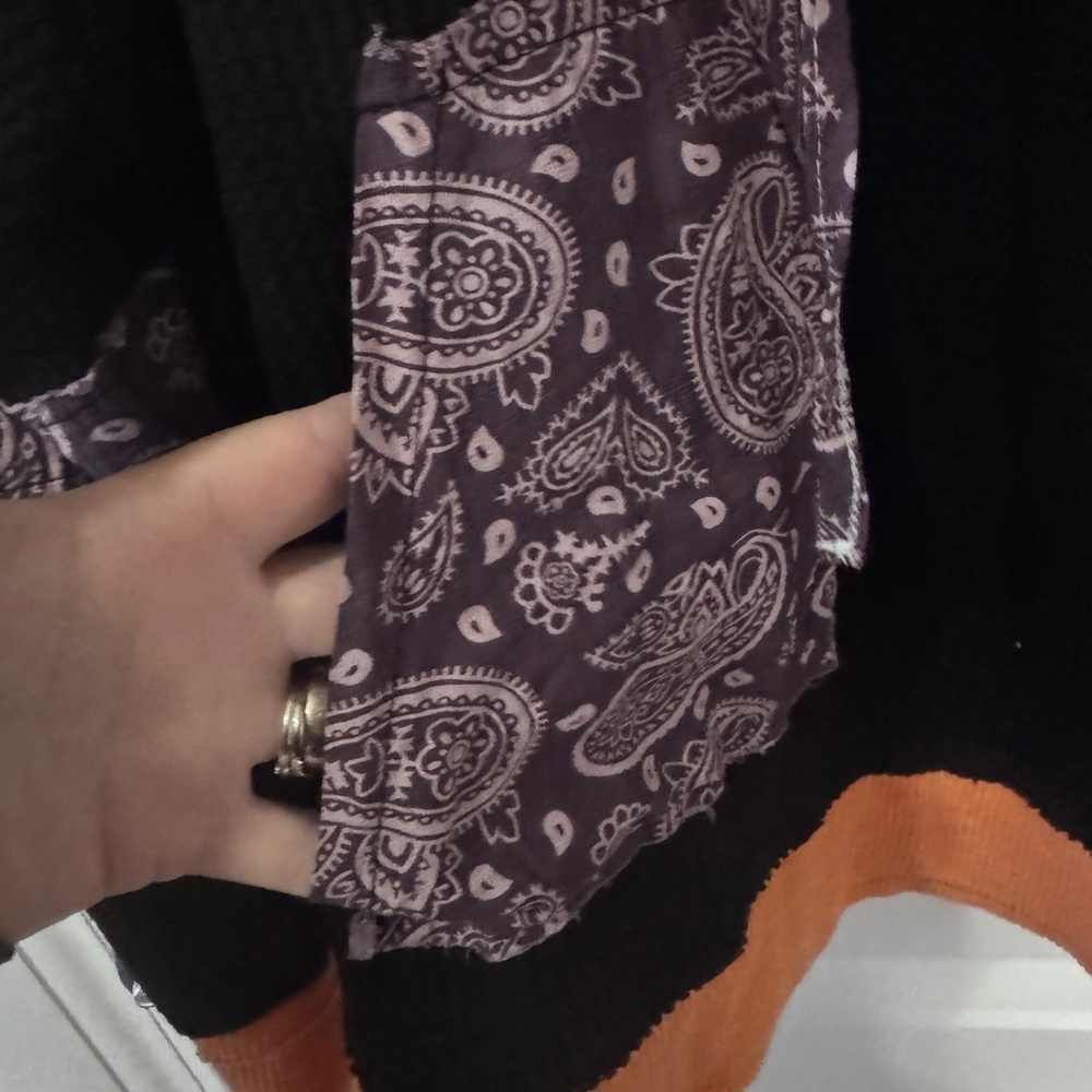 POL Orange Star Patchwork Thermal Hoodie - NWOT Size Small - Picture 3 of 5